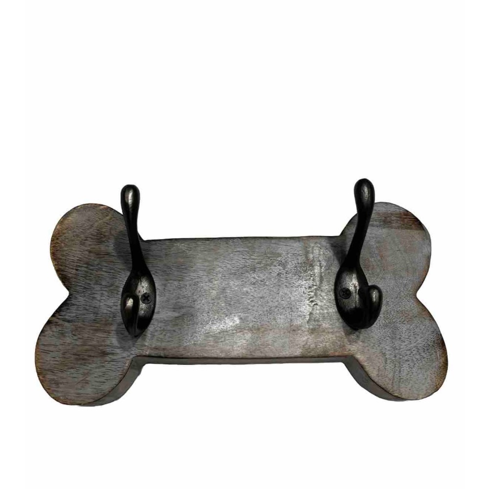 Dog Lead Leash Holder Key Coat Hanger 1 Inch Thick Wood 2 Hooks